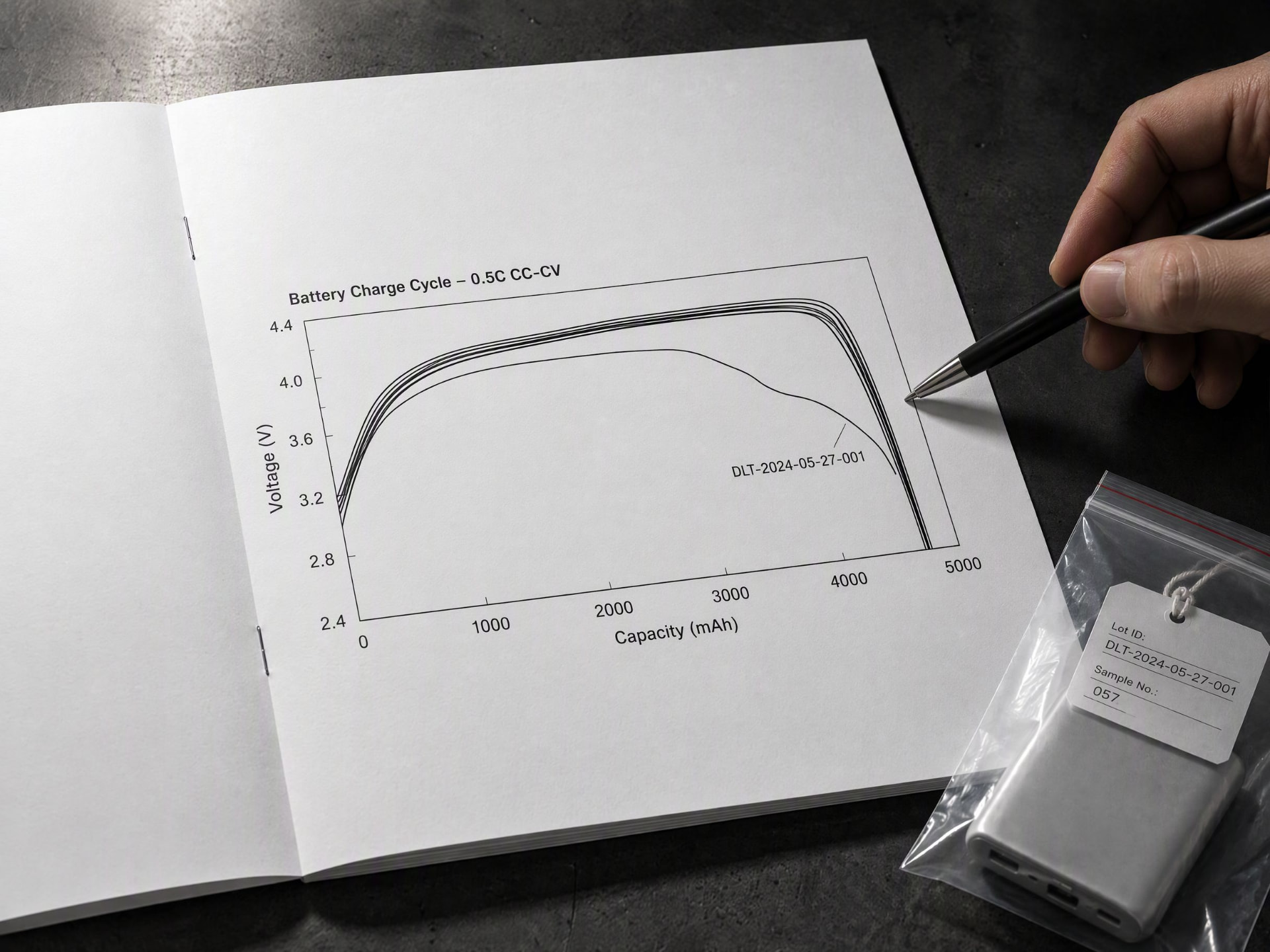 Battery charge curves compared by serial number